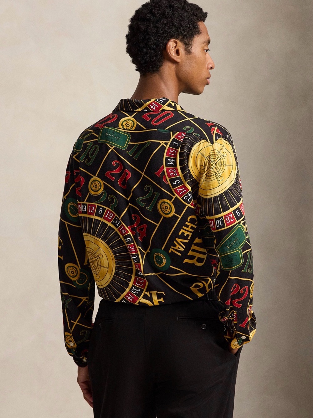 Polo by Ralph Lauren Black Roulette-Print Casino Shirt with Gold & Green Accent - Picture 5 of 7